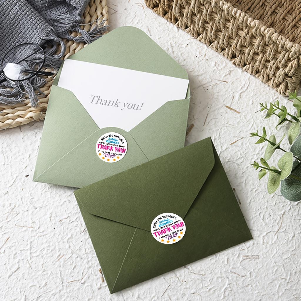 500 Stickers/Roll Thank You Self-Adhesive Labels Round Colorful Appreciation Tags Recommended for Handmade Baking Beverage Business Owners Gift Cards