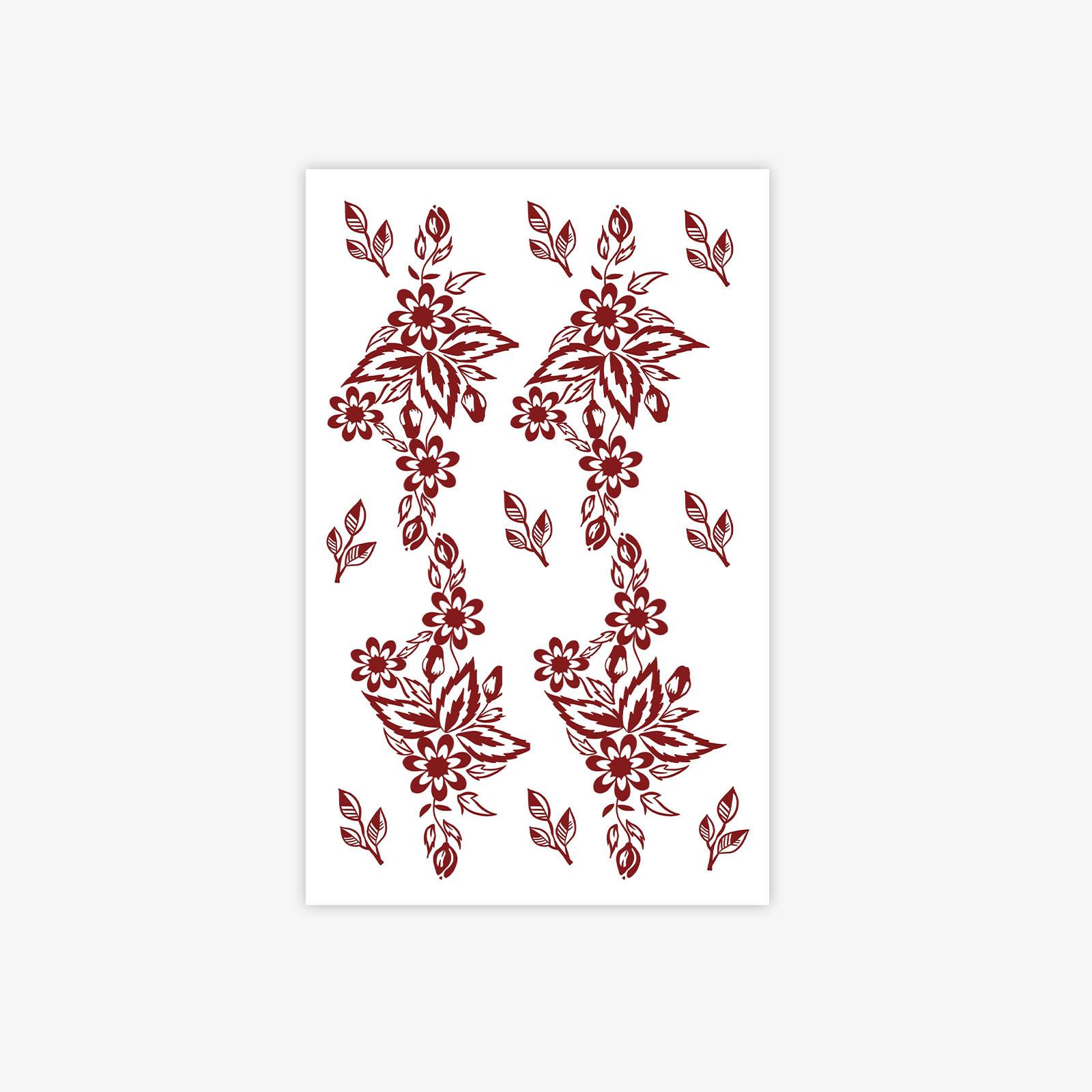 

Fresh Flower Hand-Painted Tattoo Sticker, Waterproof And Non-Reflective, Finger Sticker On The Back Of The Hand For Bridal Wedding Vacation Photos 12*19