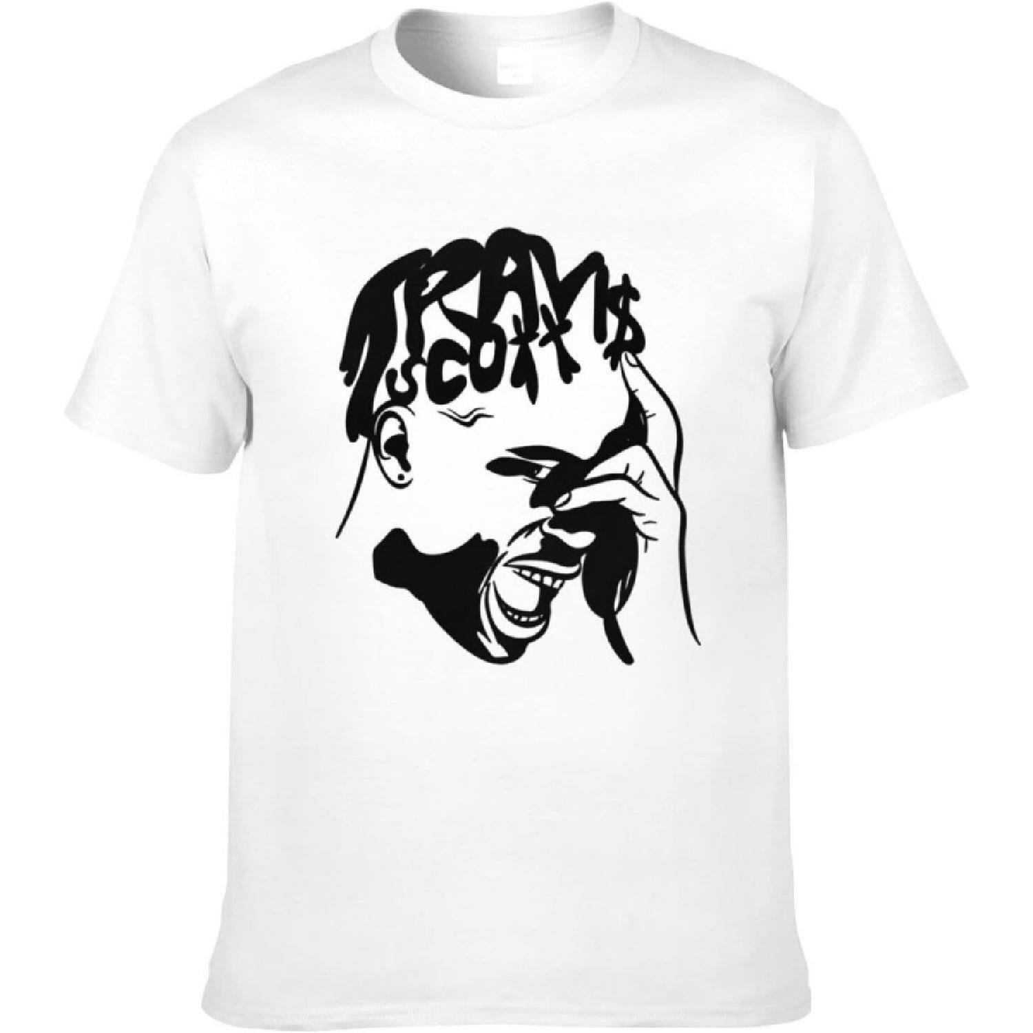 

DECKTT Travis Scott Men s ComfortSoft Short Sleeve T-Shirt Gym Training Running T-Shirts XXXXXL білий