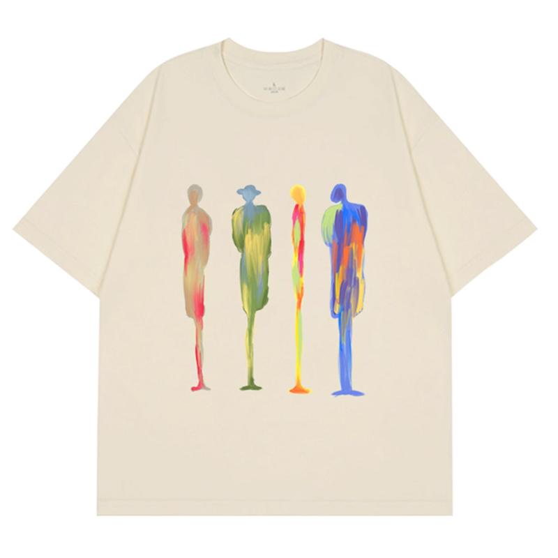 Men TShirt Cotton Y2k Streetwear Letter Fashion Aesthetic Tops Tees Short Sleeve Summer Oversized Print Korean Unisex Clothing