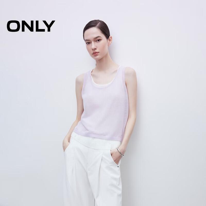 ONLY Women s Color-Block Layered U-Neck Knit Top XS