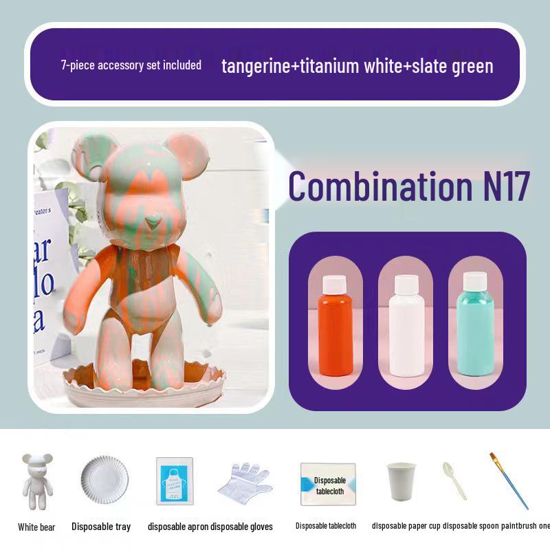 Children's DIY Fluid Bear Vinyl Doll Painting Set