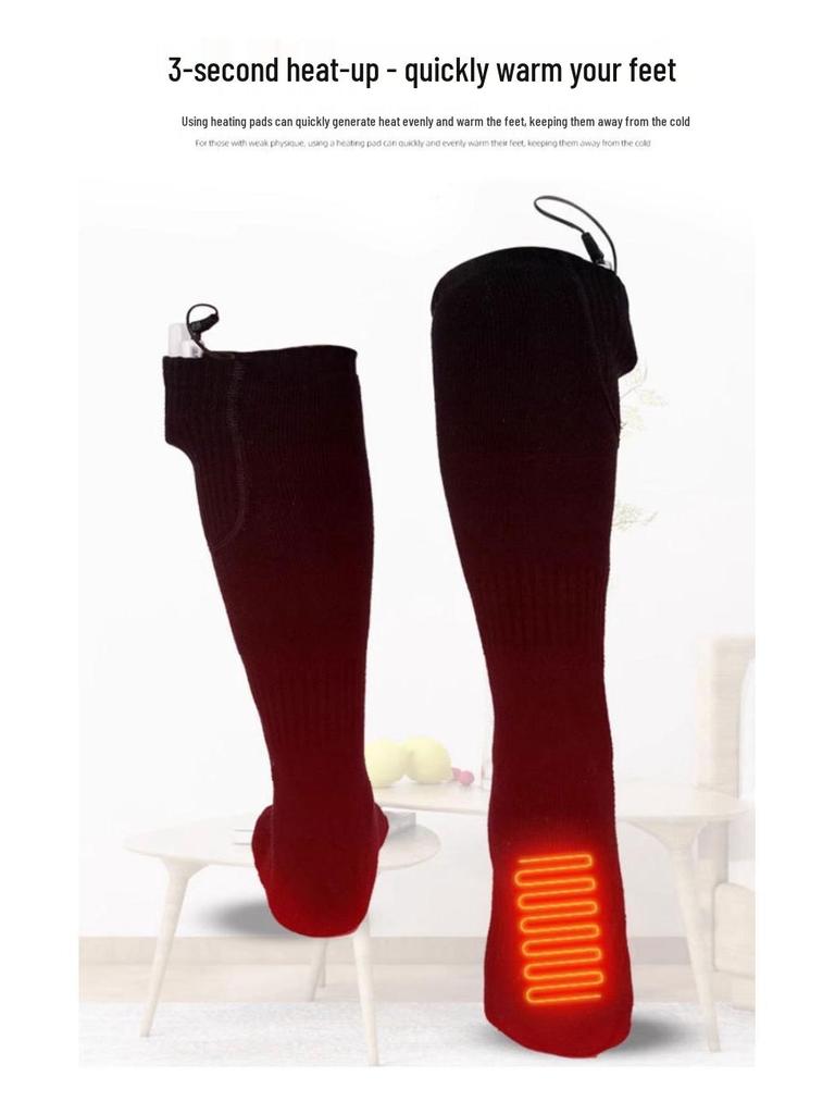 Heated Winter Socks - Rechargeable Electric Warmers for Cycling, Skiing & Fishing