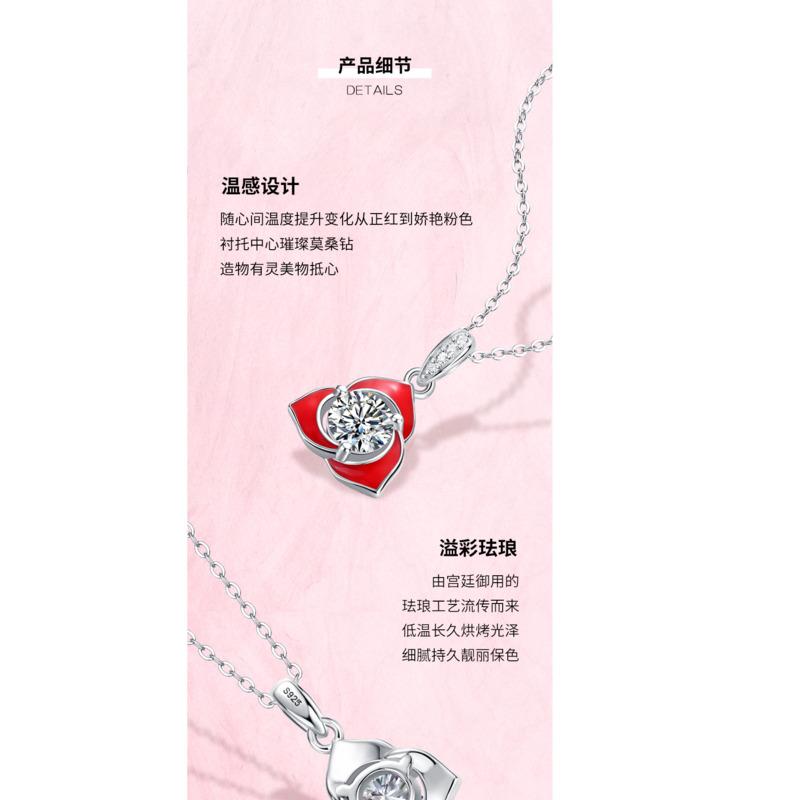 Collana Donna Argento 925 Con Moissanite 1 Carato A Cuore – Regalo Romantico Per Fidanzata, Compleanno, Natale
