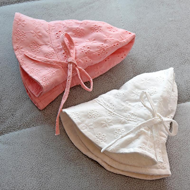Cute Flower Baby Girl Bucket Hat Breathable Big Brim Cotton Infant Sun Hats Outdoor Travel Casual Toddler Fisherman Cap
