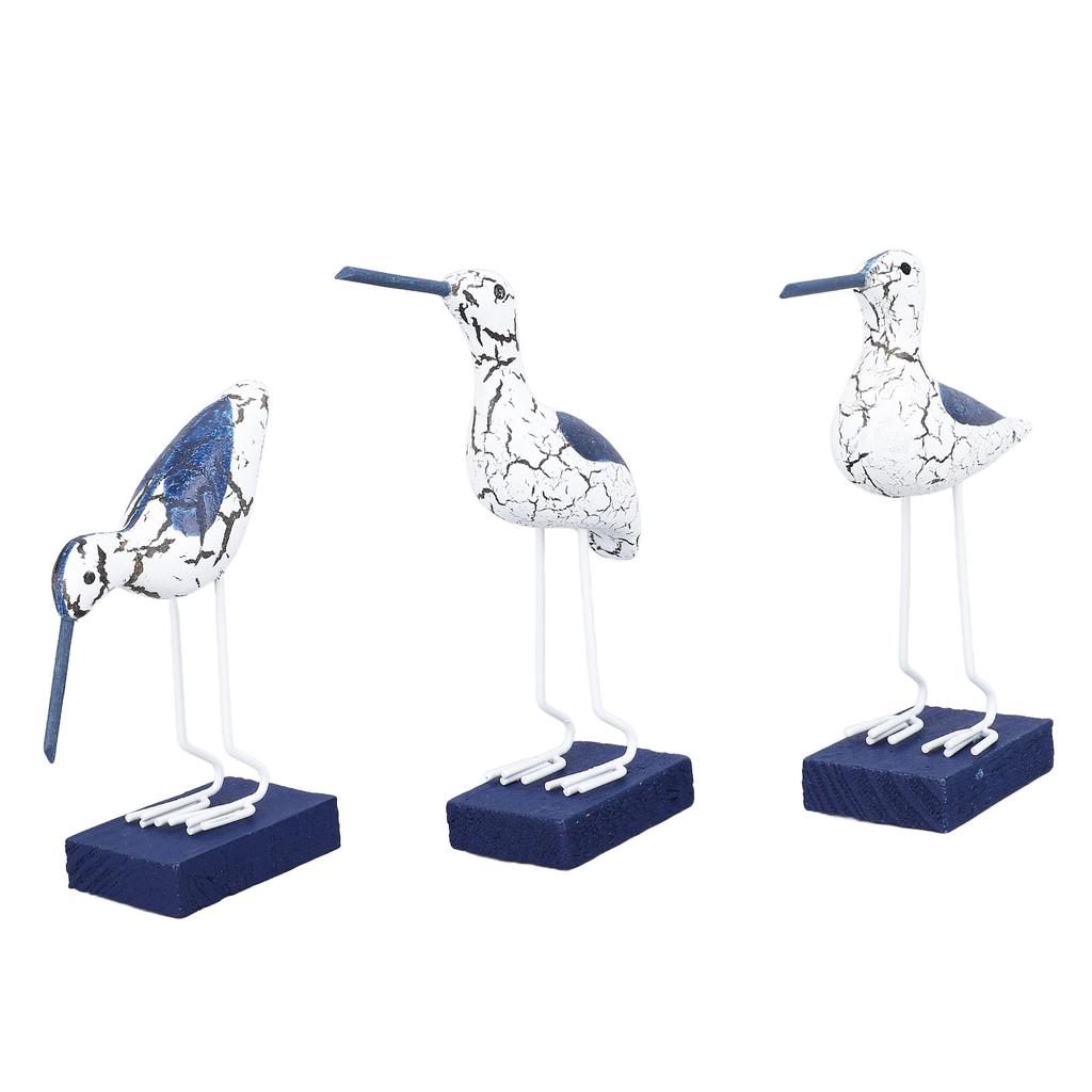 Seagull Figurine Composite Wood Iron Vivid Exquisite Seagull Seabird Statue for Desktop Décor