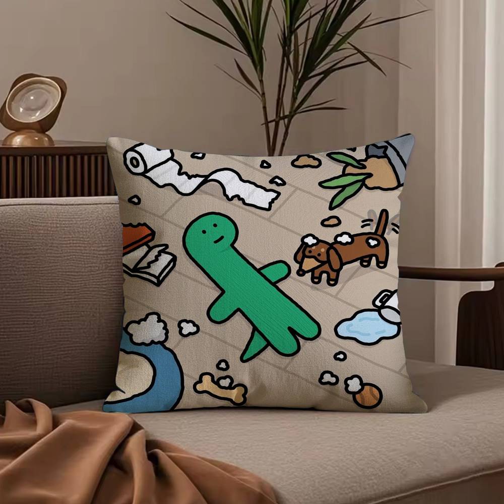 Dinosaur j-JOGUMAN Pillow Case Anti-dustmite Pillowcase Invisible zipper silky short plush Sofa cushion cover