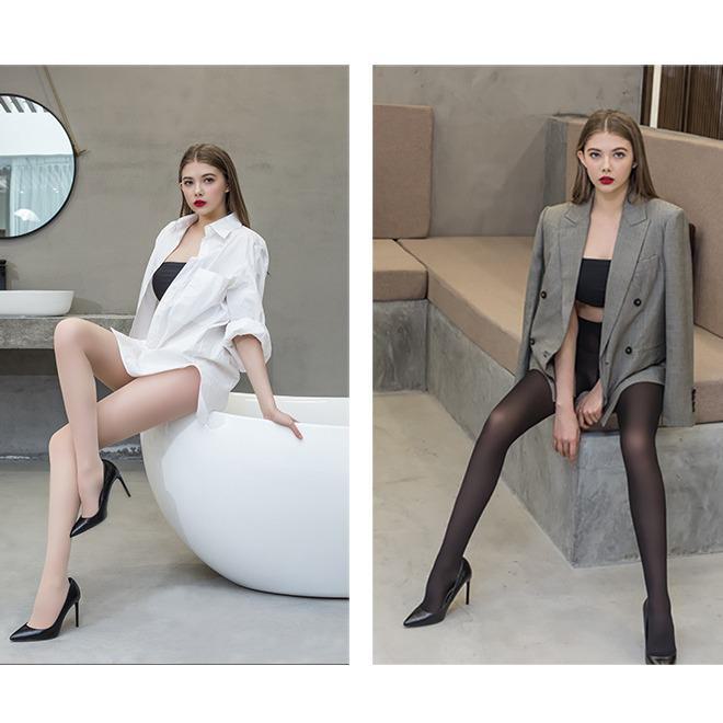 Red Pepper Black Silk 15D Anti-Hook Wear-Resistant Enlarged Crotch Fashion Pantyhose for Women