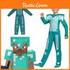 Tuta Costume Vibrante di Steve di Minecraft Per Bambini Ideale Per Feste di Carnevale E Giochi all'Aperto