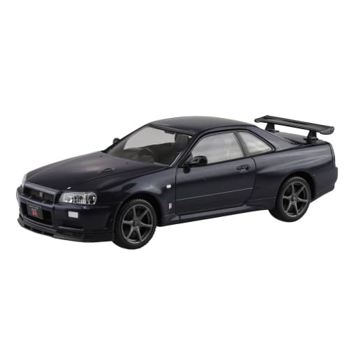 Aoshima Bunka Kyozai 1/32 Scale The Snap Kit Series Nissan R34 Skyline GT-R Midnight Purple III Pre-Colored Plastic Model Kit 11-C