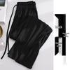 Ice Silk High-Waisted Wide-Leg Pants for Women - Summer Thin Style, Plus Size, Petite, Straight Leg, Drape, Casual, Slimming, Sun Protection