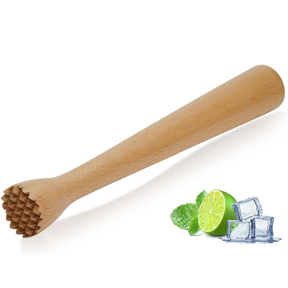 Sturdy Beech Wood Muddler Food Safe Heavy Duty Wooden Fruit Tea Muddler Durable Wear-resistant Ice Crusher Barware Tool