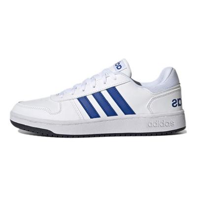 Zapatillas unisex Hoops 2.0 en color blanco y azul real en blanco y tinta legendaria GZ7967