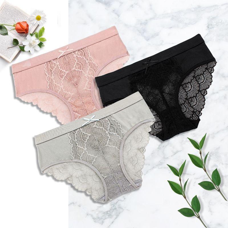 Mid Waist Sexy Lace Triangle Pantie Transparent Seamless Elastic Wide Waist Underwear Women's Triangle Panties