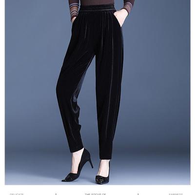 Spring and Autumn Women's Plus-Size Velvet Harem Pants High-Waist Casual Velvet Pants