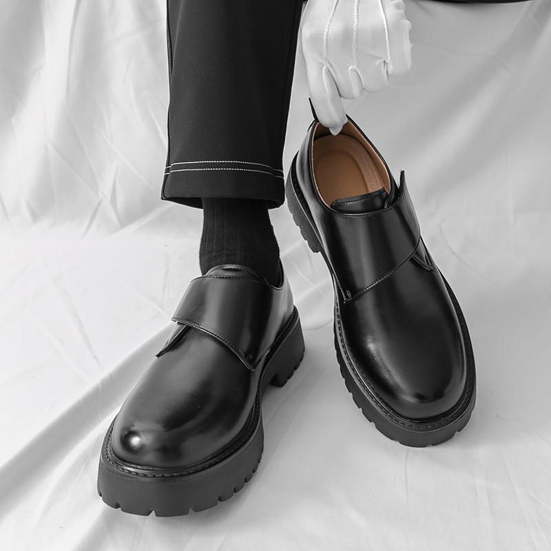 Korean Classic White Men Comfortable Thick Soled Non Slip Oxford Shoe Brand Men Breathable Business Casual Leather Shoes