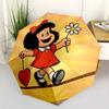 Mafalda's Polka Dot Adventure Automatic Umbrella Compact 8-Rib Design Foldable Design All-Season Umbrella for Travel Fashionable Wedding Party Gift