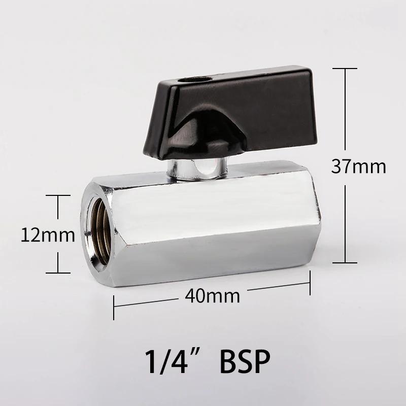 1/8" 1/4" 3/8" 1/2" Threaded Mini Brass Ball Valve BSP Male To Female Air Compressor Water Gas Oil Shut Off Valve
