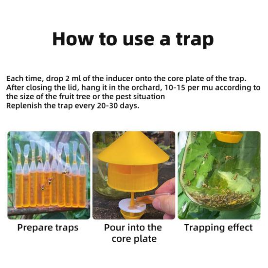 Fruit Fly Trap Outdoor Hanging Drosophila Trap Reusable Fruit Flies Cather Jar Melon Fly Trap for Orchard Vegetable Garden