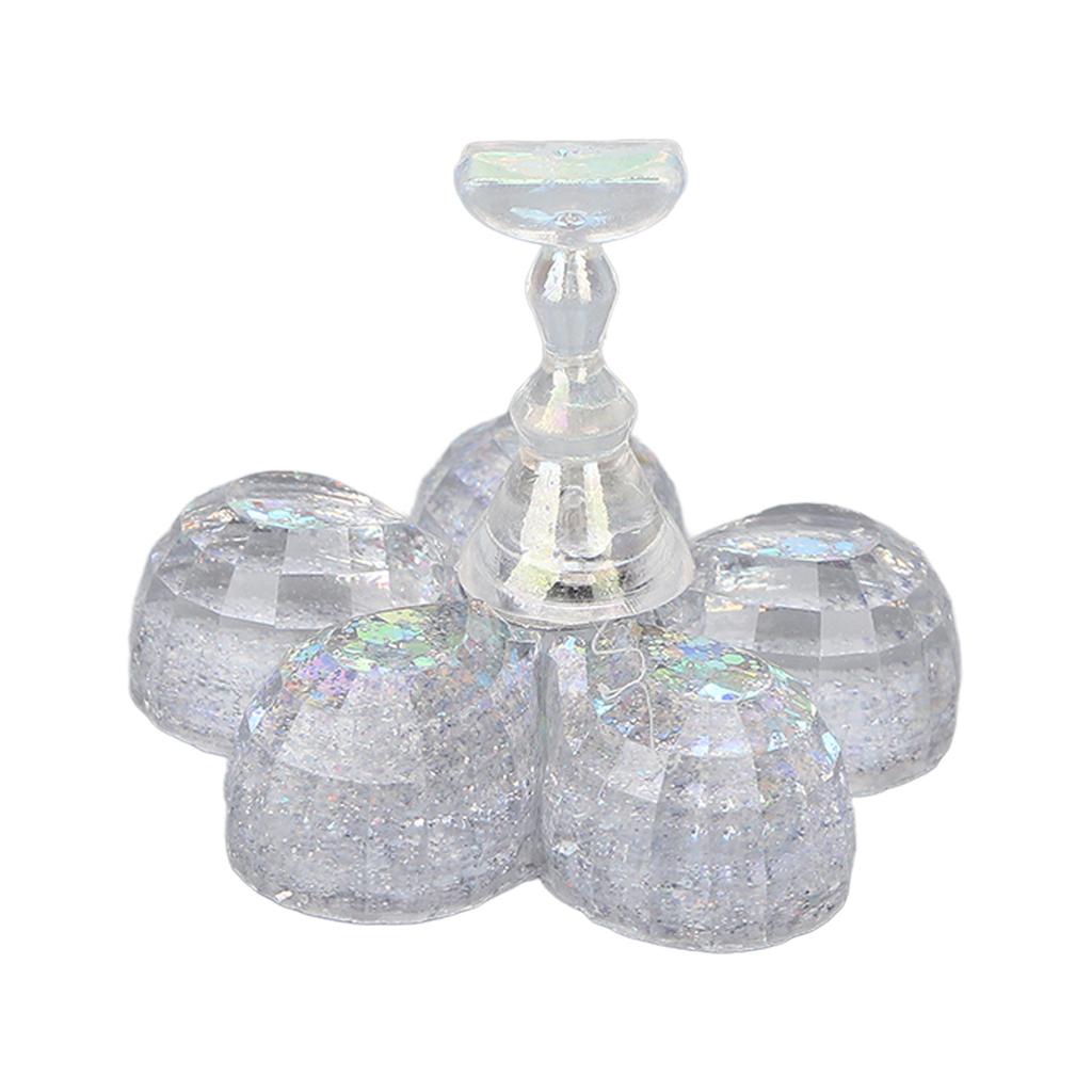 Nail Stand Magnetic Design Professional Nail Practice Painting Stand with Base for Home SalonWhite