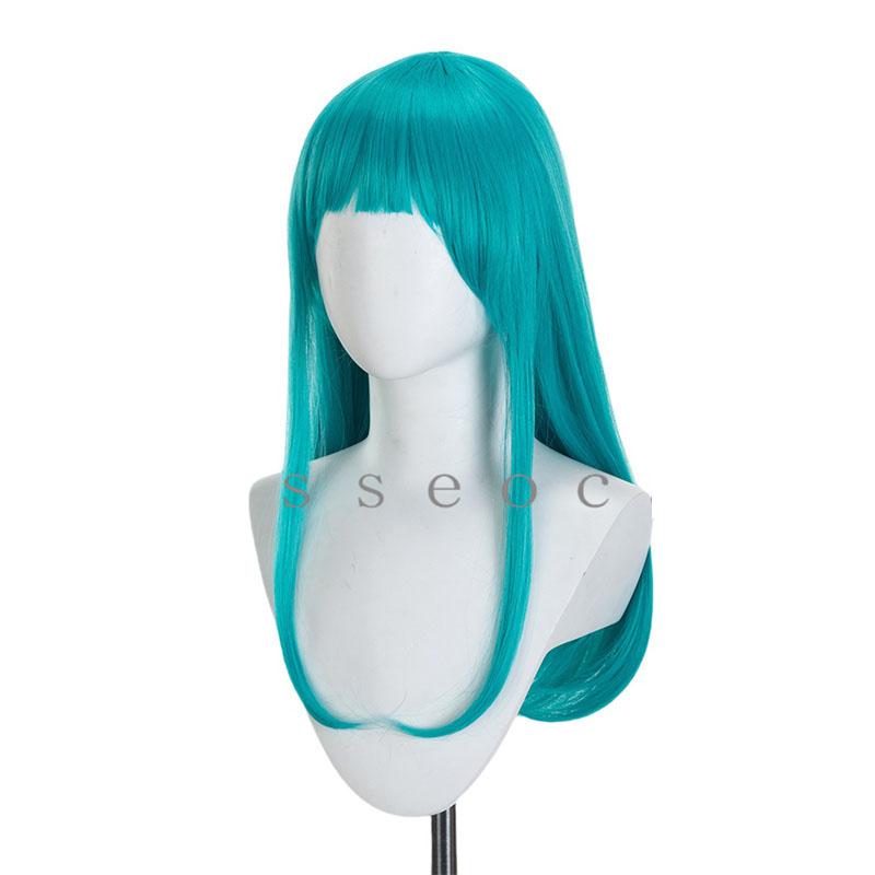 Anime Dragon Story Bulma Cosplay Wig Buruma 65cm Blue Green Wavy Heat Resistant Synthetic Halloween Party Wigs + Wig Cap