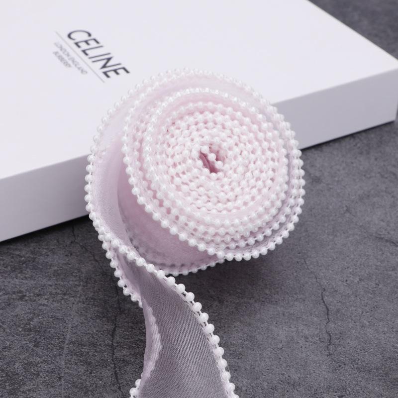 4cm Wide Pearl Fish Tail Yarn Ribbon for DIY Flower and Cake Box Decoration