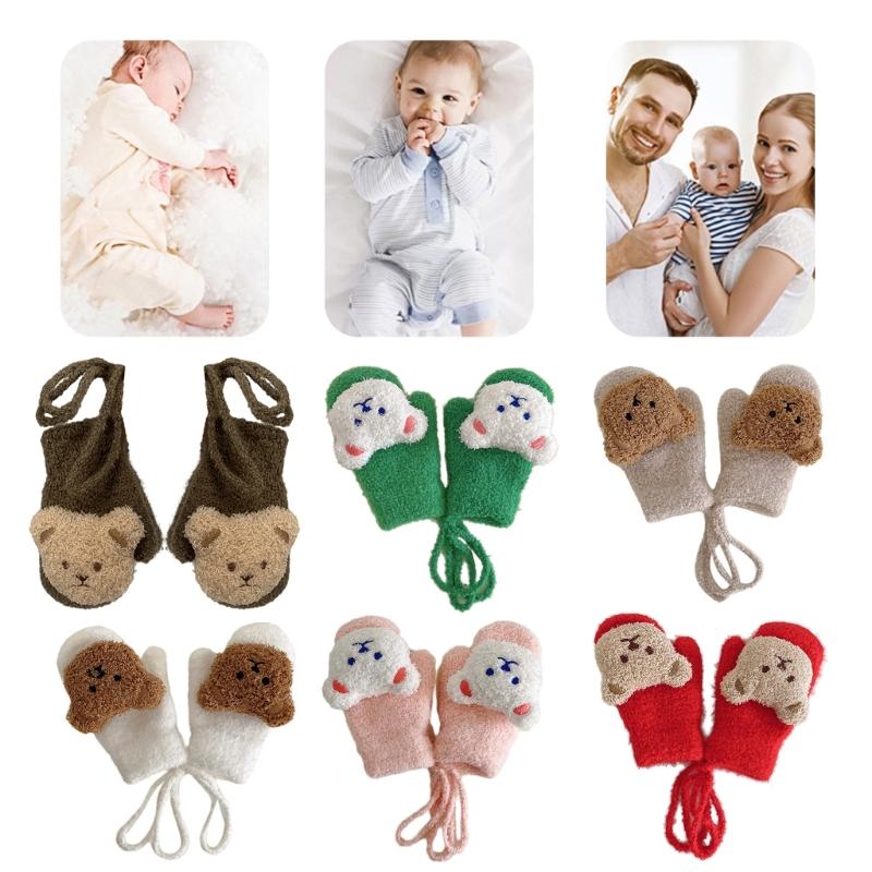 Futrzane Rękawiczki Rękawice Zimowe dla Malucha Dziewczęce Chłopięce Pogrubione Przytulne Ocieplacze na Ręce Wiatroodporne Rękawice Unisex Rękawice z Polaru Koralowego