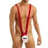 Christmas Reindeer Patterns Men Novelty G-String Thong Underwear for Stag Party