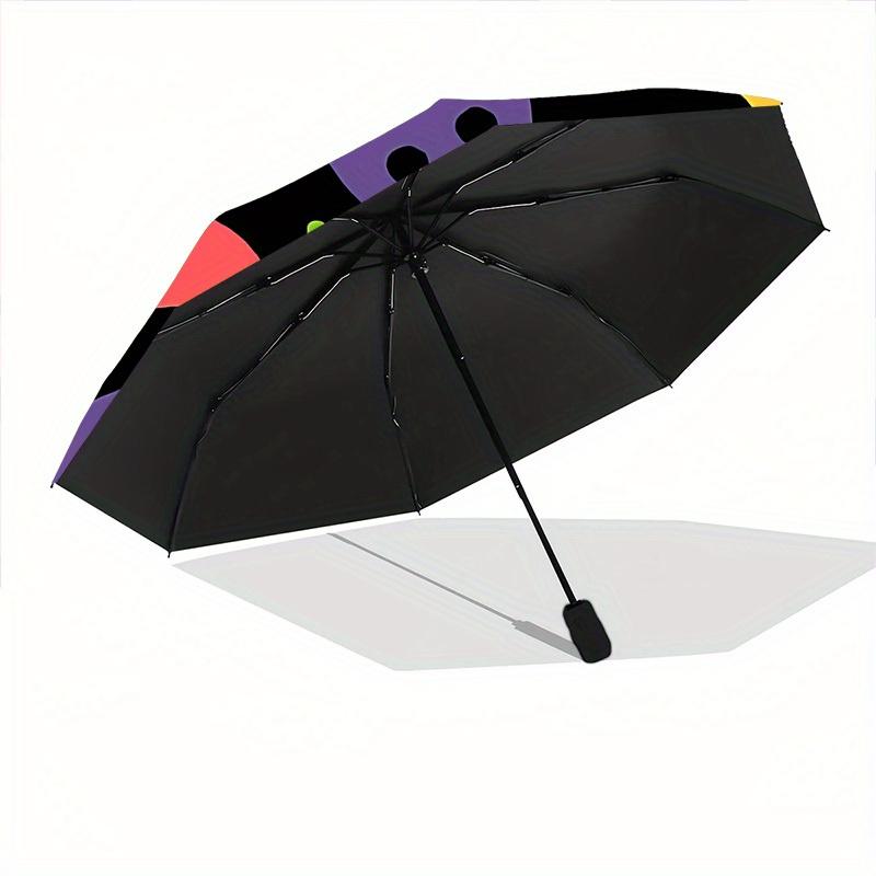 1pc Ghost Party Automatic Open/close Umbrella, 8-Rib Sturdy Structure, Portable Travel Umbrella, Parties, Everyday Use, Outdoor Accessory, A