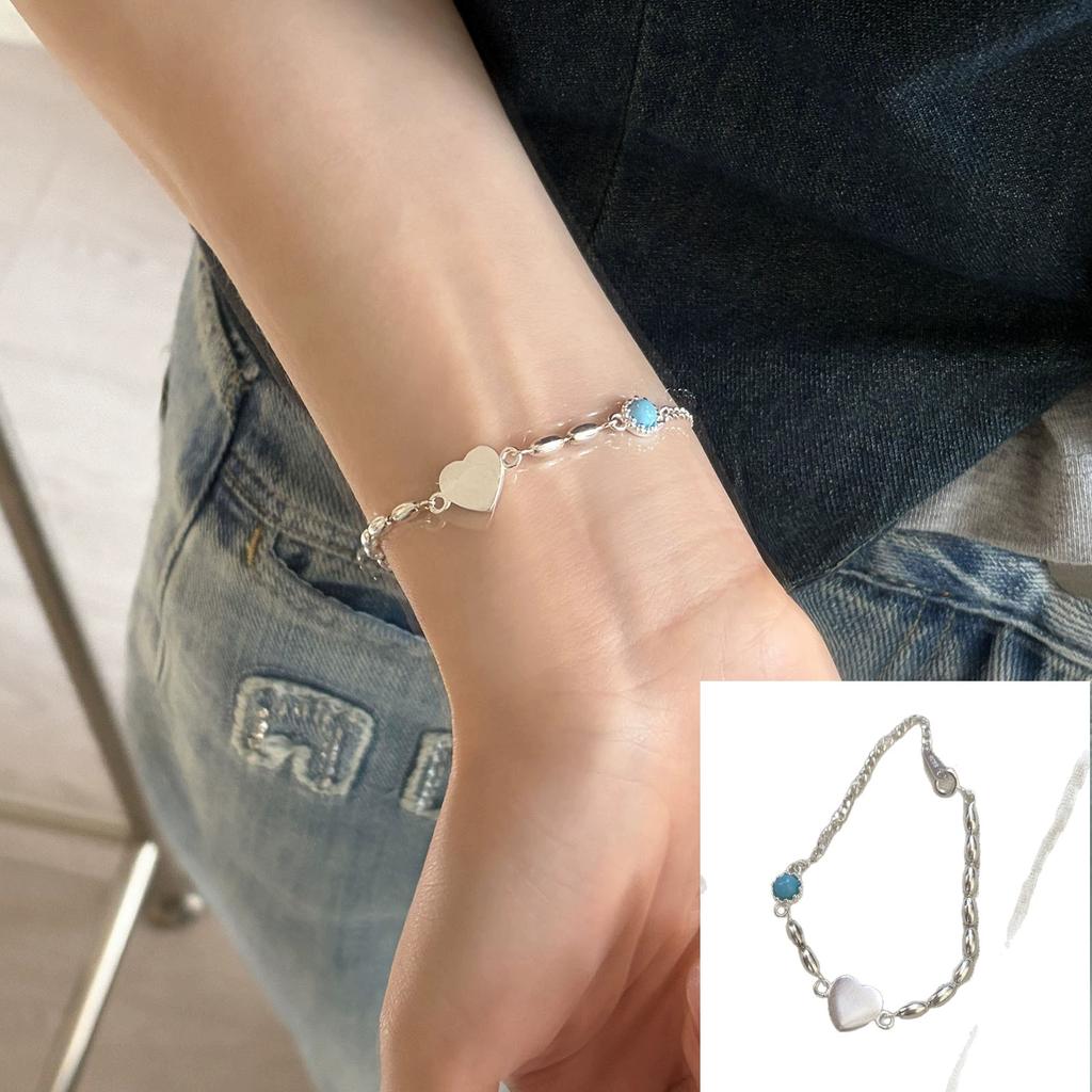VENTFILLE 925 Sterling Silver Bead Turquoise Agate Bracelet For Women Girl RetroVersatile Originality Jewelry Gift Dropshipping