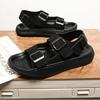 Summer Fashion Buckle Men Sandals Thick Sole Solid Color Slippers Soft Bottom Anti Slip Lightweight Shoes Chaussures Homme Ete