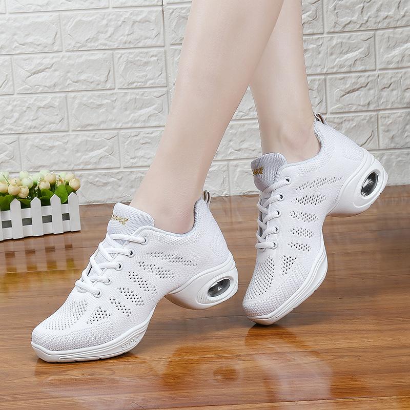 

New square dance shoes jazz sailor dance shoes female adult square dance white hollow soft sole mesh dance shoes 35
