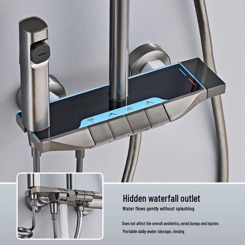 Digital Display Pressurized Shower System with Piano Buttons