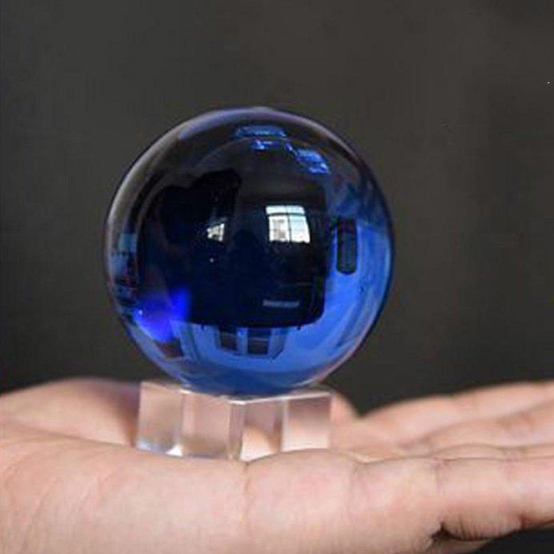 40MM Blaue Kristallkugel-Ornamente Asiatisch Selten Natürliche Magische Glaskugel Heilkugel Fotografie Dekoration Heim Dekorationskugeln