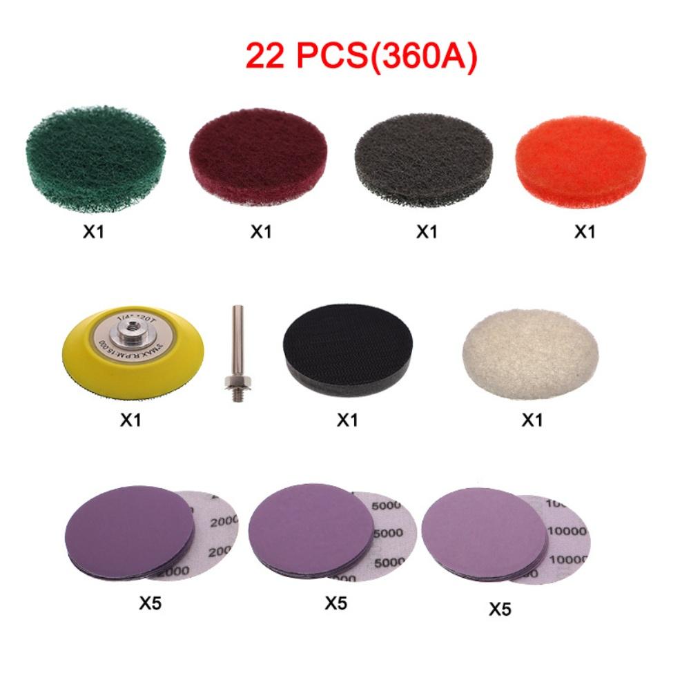 22Pcs Headlight Restoration Kit with Multiple Sandpaper Grades for Clear Car Lights Fast and Easy Polishing Process