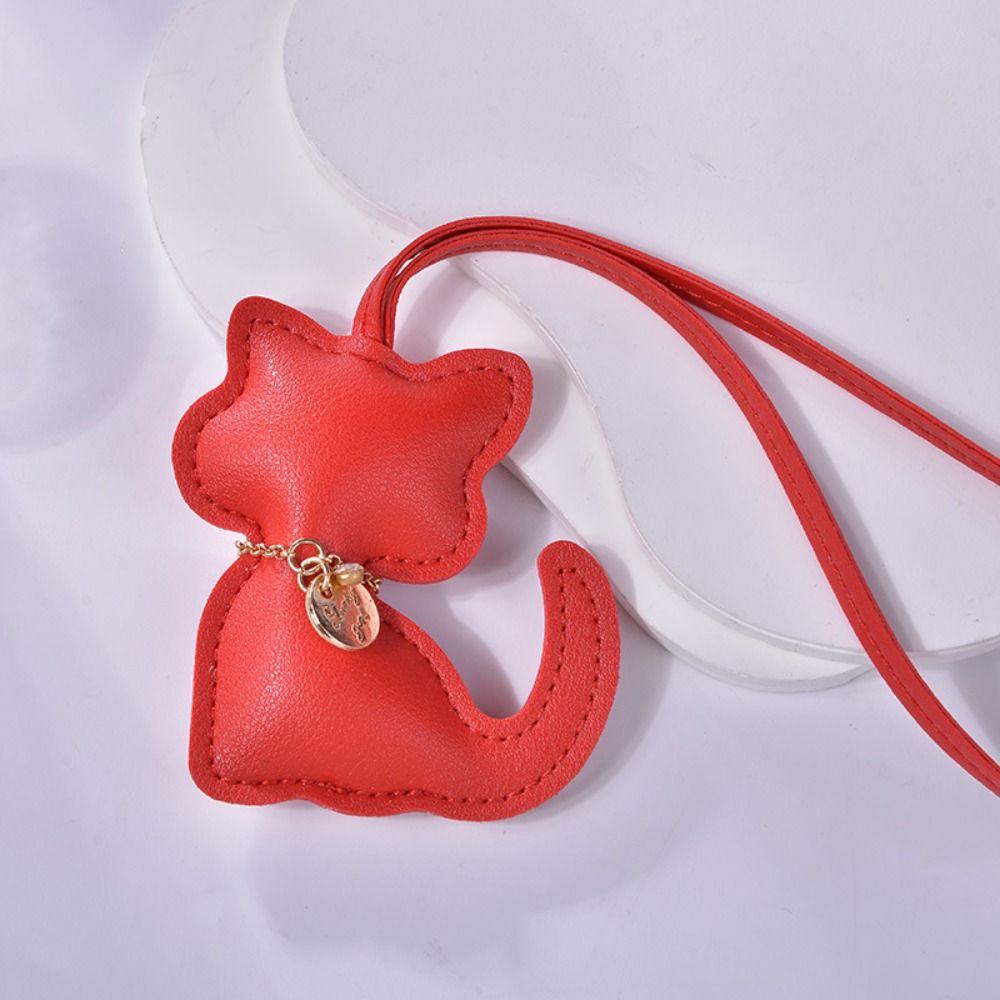 Car Key Holder PU Leather Keyring Animal Kitty Bag Pendant Cute Cat Keychain  Couple