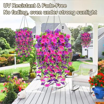 1/2 Stück Hängende Künstliche Prunkwinde UV-Beständig Kunstblume Hochzeitsfeier Innen Außen Garten Wandbehang Kunstblumen Dekoration
