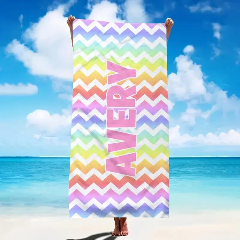 Personalisierte Blumen Strandtücher Mädelsausflug Individuelles Herz Welle Strandtuch mit Namen Sommerurlaub Ferien Pool Camp Geschenk