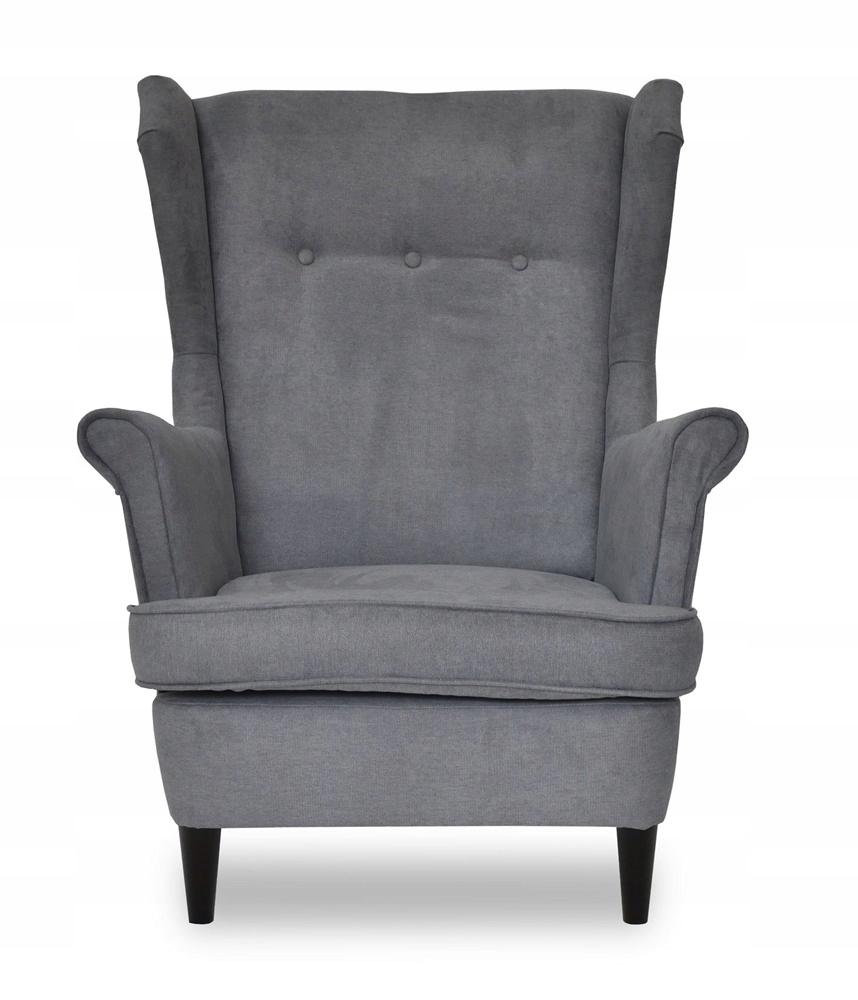 ARI Scandinavian Family Meble Wing Chair, Elegant In Graphite Velvet