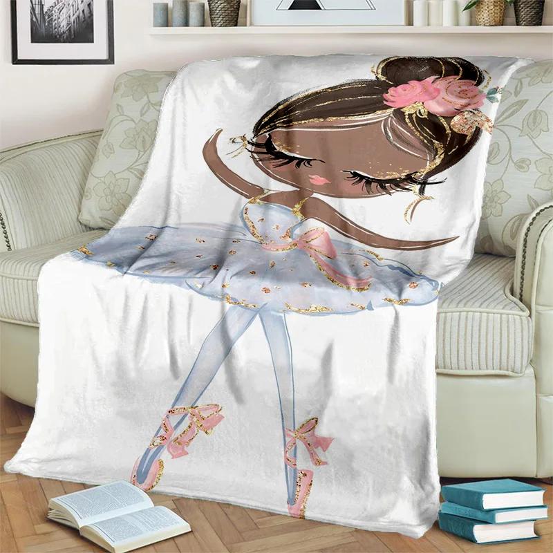 Süßes Ballettmädchen, Ballerina, Fee, Schwan, Einhorn, Cartoon, 3D-Decke, weiche Überwurfdecke für Zuhause, Schlafzimmer, Bett, Sofa, Picknick, Reisen, Kinder