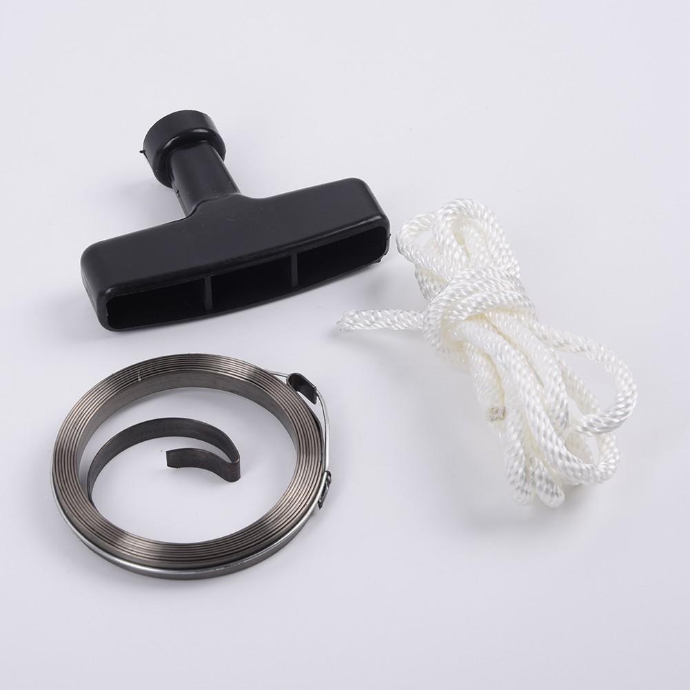 Struna zpětného startéru sekačky na trávu, rukojeť startéru motoru, lanko, pohodlná