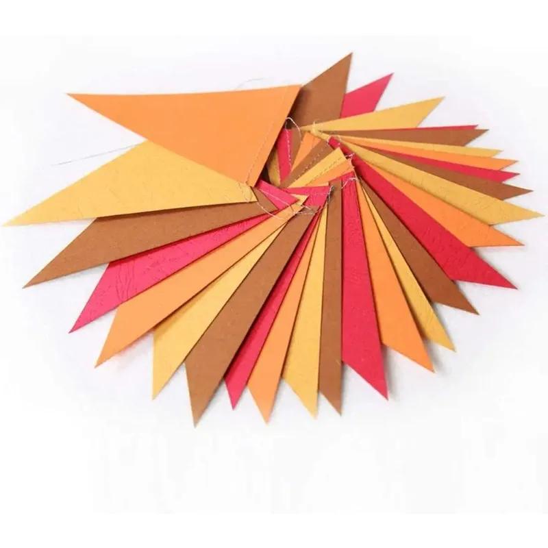 4 meters Red Orange Autumn Birthday Garlands Thanksgiving Decorations Paper Banner Flag String Wall Fireplace Holiday Decoration