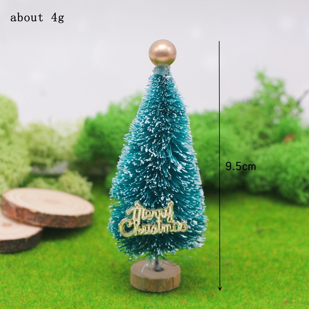 Miniature Sisal Silk Christmas Tree with Snow Tower Scene