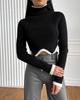 2024 Women's Hot-Selling High-Neck Irregular Hem Slim-Fit Sweater