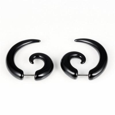 Cool Punk Stud Earrings Rock Men Black Earrings Women Pvc Anti Allergy Earrings