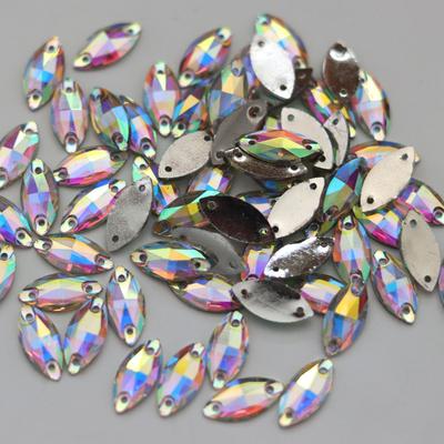 Resin Rhinestones Navette Shape Hand Sewn  Complete Models DIY Garment Accessories Resin Stones Hot Sale
