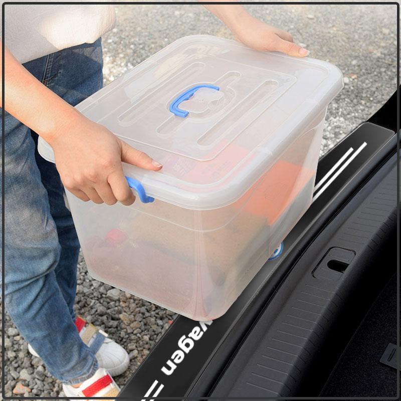 1 pièce Protecteur de bord de chargement de coffre de pare-chocs arrière de voiture Garniture de protection Transparente Pour Volkswagen Golf-6 7 4 5 POLO Passat B5 B6 B7 T4 T5 Tiguan Jetta Gol
