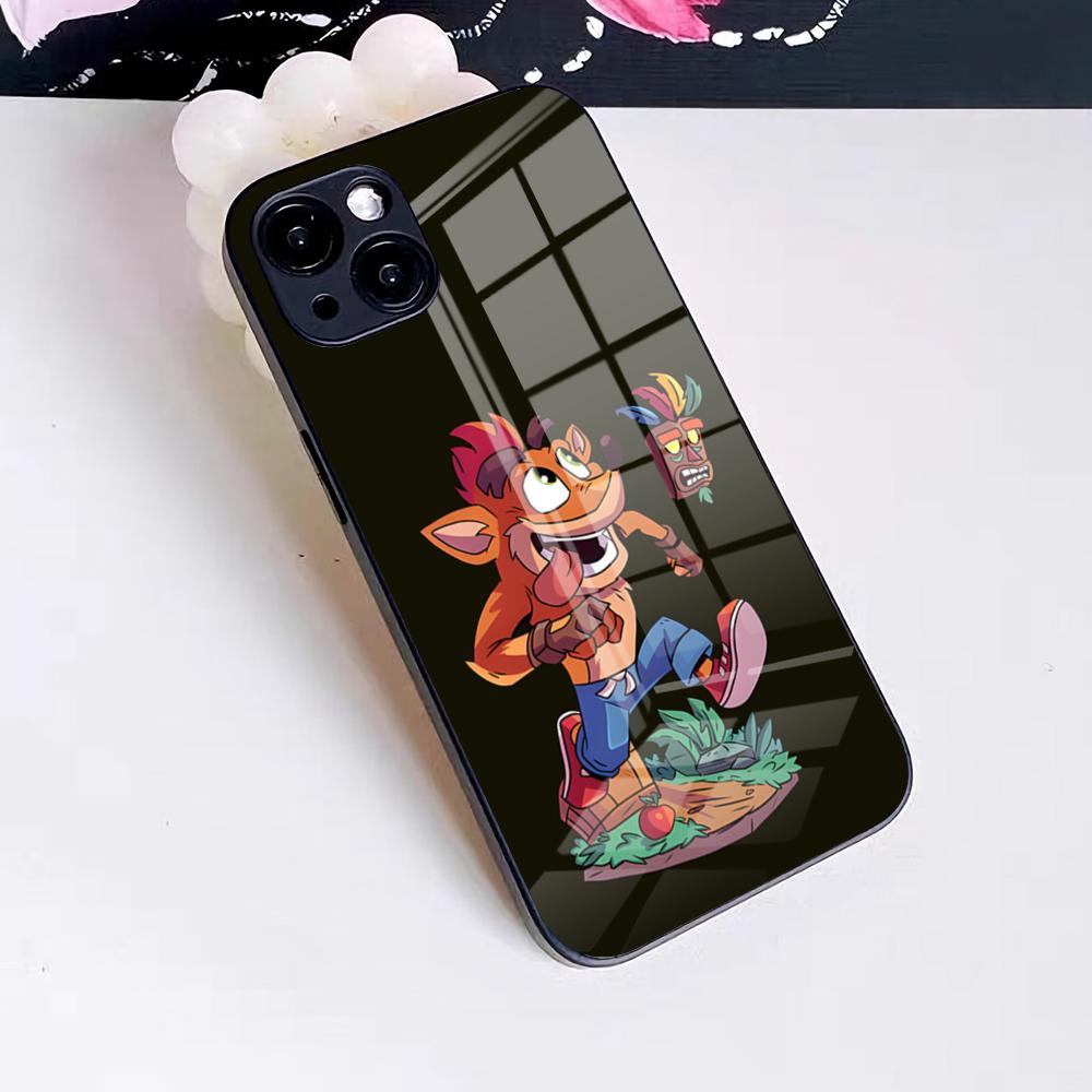 Game Crash B-Bandicoot Phone Case For IPhone 17 Pro Max 16 15 14 Pro Max 13 11 X Xs Xr 8 7Plus Glass Cover