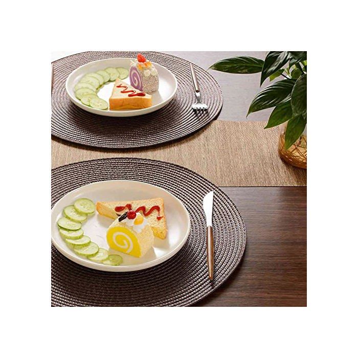 Sets de table tressés - Joskeijky - 38 cm - Marron - Polypropylène - Lot de 6 - Facile à nettoyer