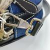[Pre-Owned] Round Bag Blue Fabric Shoulder Bag Crossbody Bag Silver Hardware Detachable Strap - Excellent #1JLWRHI